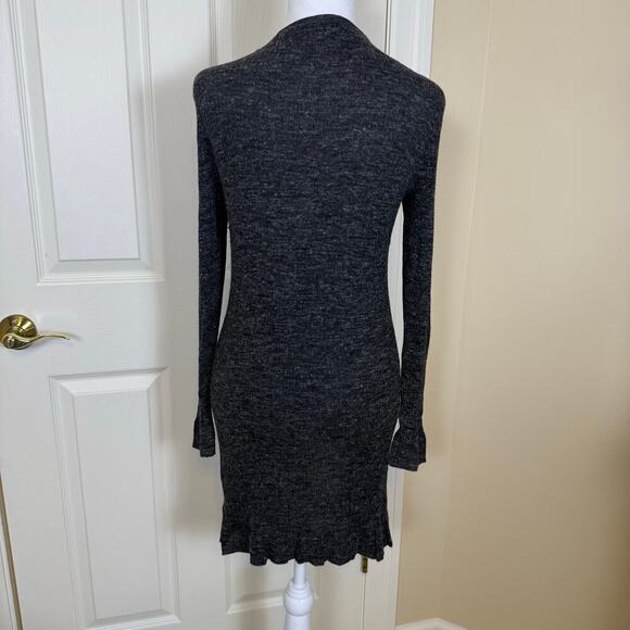 Eileen Fisher Long Ribbed Cardigan Women’s XS Heather Gray Wool Linen Blend EUC - Picture 2 of 7